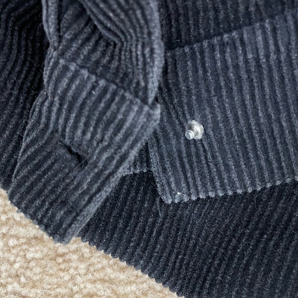 Andree By Unit Boho Gray Dark Button Down Corduroy Frayed Hem Jacket Size Large - Picture 15 of 15